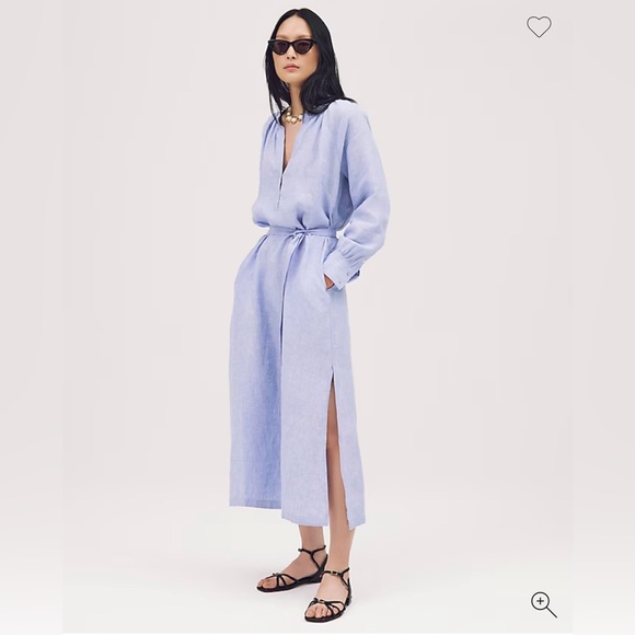 J. Crew Tall Cabana Maxi Dress in Linen in French Blue. Size S. NWT - Picture 1 of 12